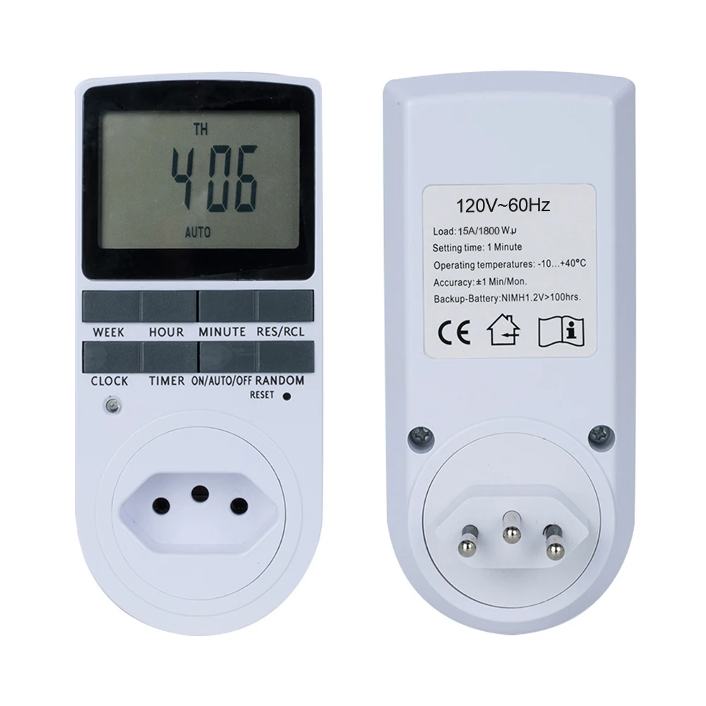 

BR Plug-in Programmable Timer Switch Socket 230V 110V 130V 50Hz With Summer Time Random Function For Kitchen Timer Switch