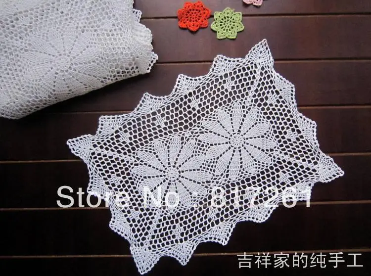 Бесплатная доставка белое прямоугольное хлопковое вязаное крючком кружевное
