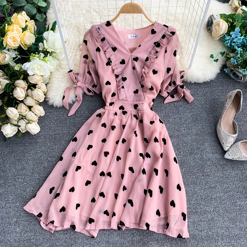 2019 Новая модная женская одежда с принтом любви для взрослых v образным вырезом и