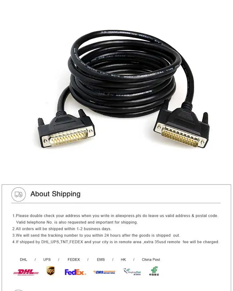 DB25 Параллельный разъем принтера 25Pin Разъем 1 м 3 м 5 м 10 м компьютерный экранированный кабель из чистой меди