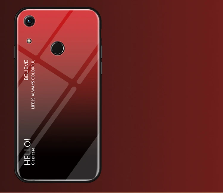 Градиент закаленное Стекло чехол для телефона для huawei Honor 8A Роскошные Красочная обложка для huawei Honor 8A чехол Coque Капа Honor8a