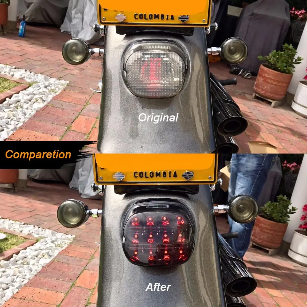 Motorcycle LED Brake Tail Light License Plate Lamp For Harley Touring Road King Electra Glide |
