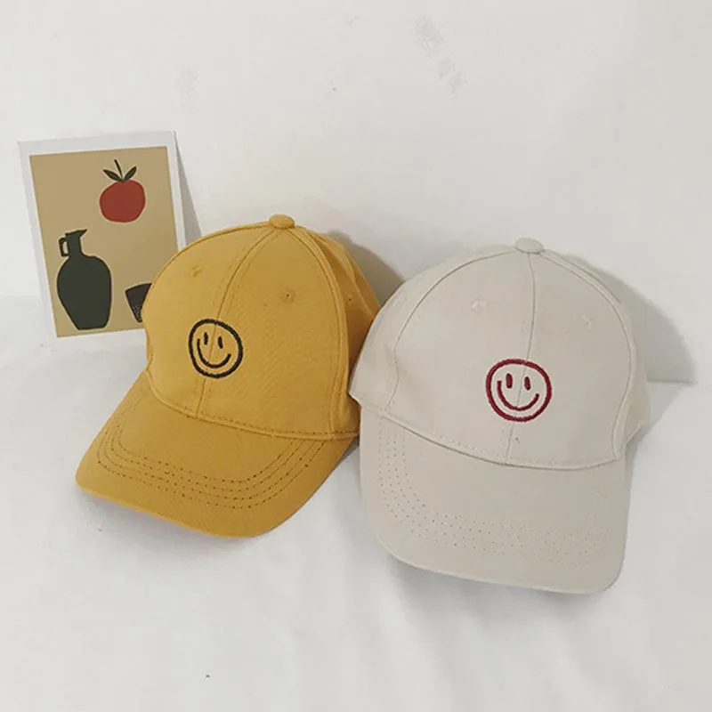 MILANCEL Kids Baseball Caps Smile Face Girls Spring Sun Hat Cotton Sports Style Boys Adjustable for Girl | Детская одежда и обувь
