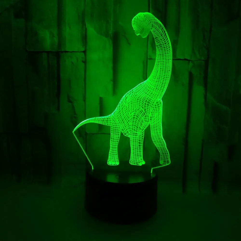 3D лампа динозавра с длинным горлышком Юрского периода светодиодный USB домашний