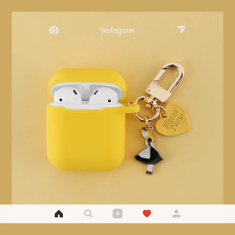 Милый 3D металлический брелок с героями мультфильмов для девочек, силиконовый беспроводной чехол для зарядки наушников для AirPods 1 2, аксессуары для Bluetooth