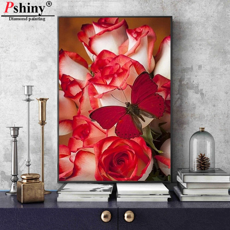 Pshiny 5d алмазная вышивка сделай сам живопись Бабочка крестиком 3d Алмазная мозаика