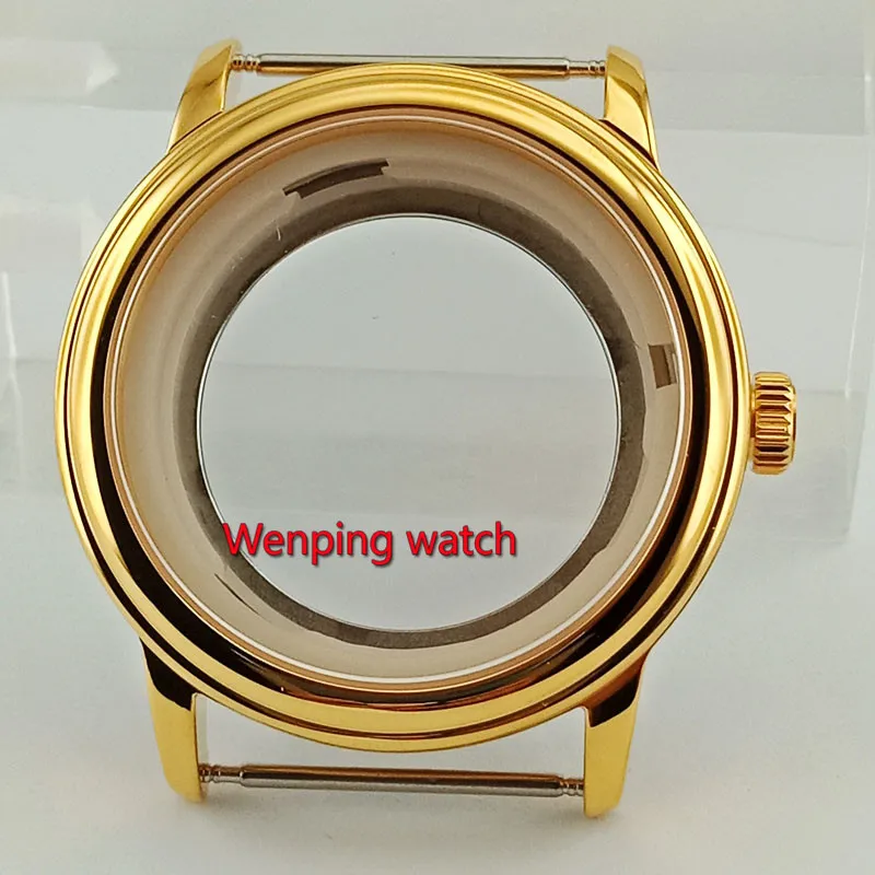 golden yellow 40 мм розовое золото стальной корпус часов fit Miyota 8205/8215/821A, DG2813 движение часы - Цвет: golden yellow
