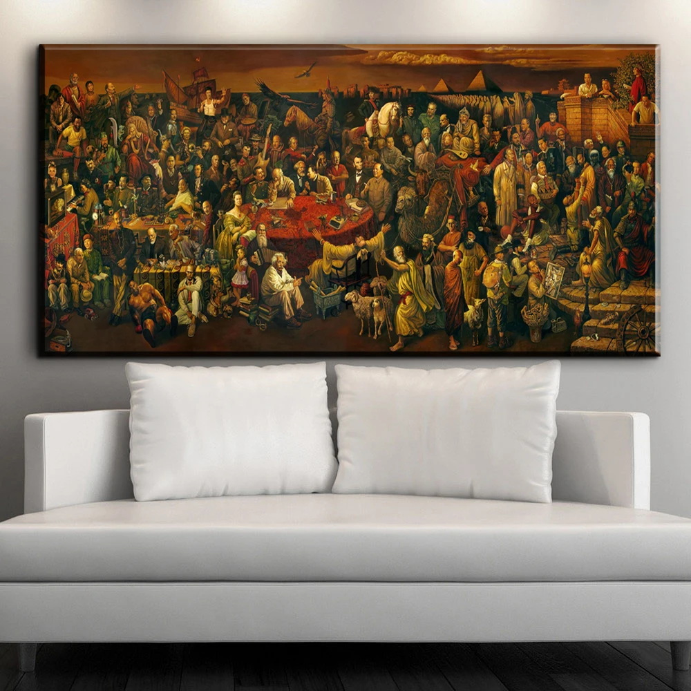 

Картина с изображением знаменитых людей, обсуждающая «божья комедия» с Данте, картина маслом, Плакаты для гостиной большого размера