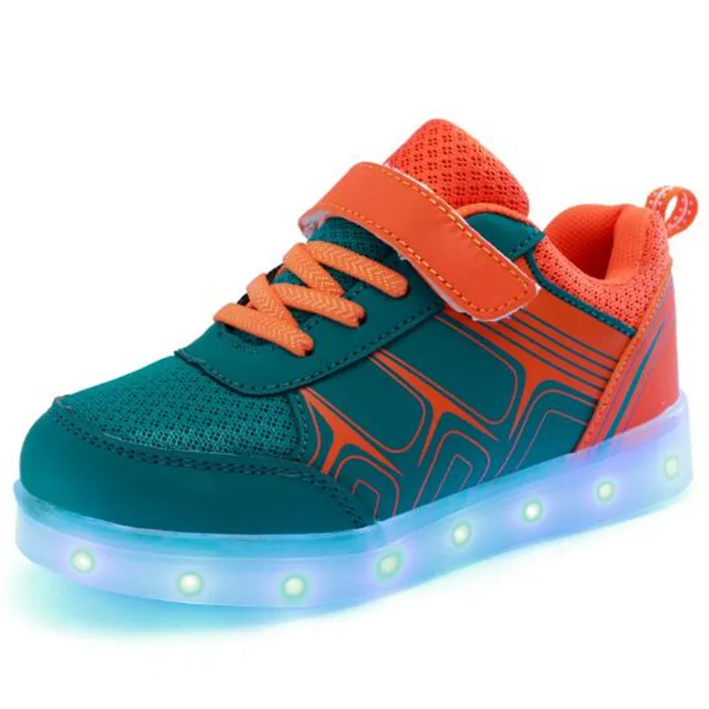 Новый USB зарядки светящиеся кроссовки детская спортивная обувь для мальчиков и