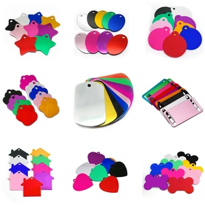 100pcs wholesale dog tag personalized pet collar accessories aluminum custom dog name phone tag military paw bone heart id tags free global shipping