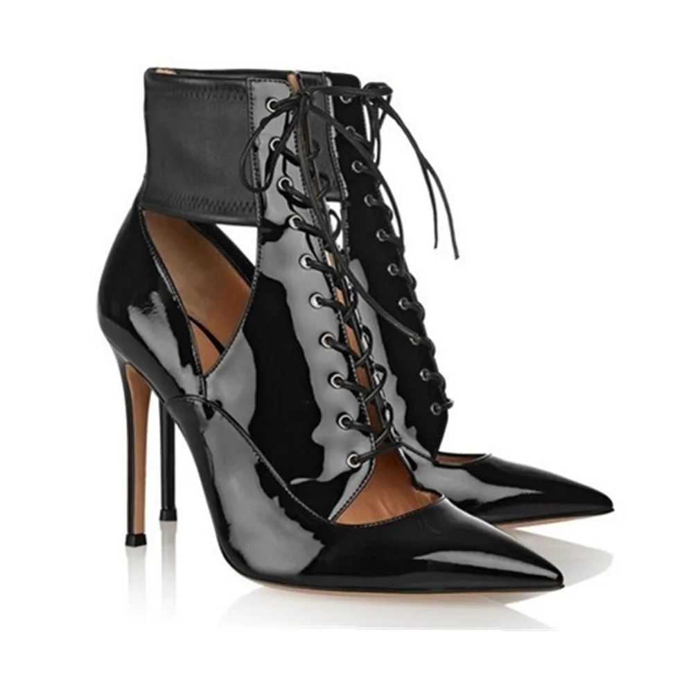 Женская обувь из лакированной кожи на высоком каблуке с ремешком|women ankle boots|ankle