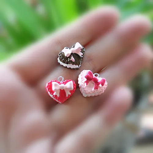 Подвеска в виде сердца из смолы для украшения|resin charms|pendant jewelry findingscharm heart pendant |