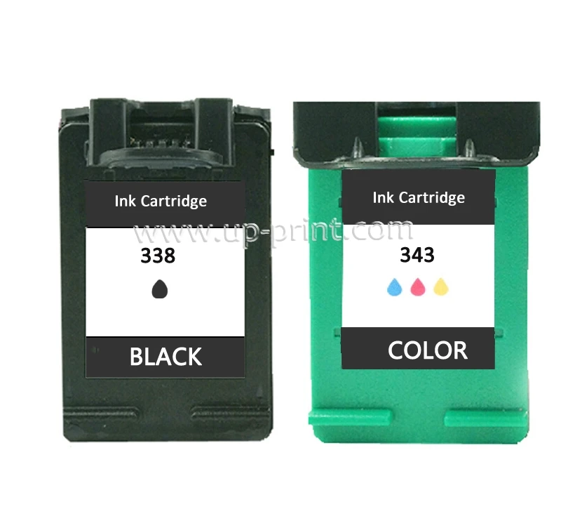 UP 2pk Замена для HP 338 343 чернильный картридж принтера 6200 Officejet 6210/ 7210/ 7310/ 7410 |