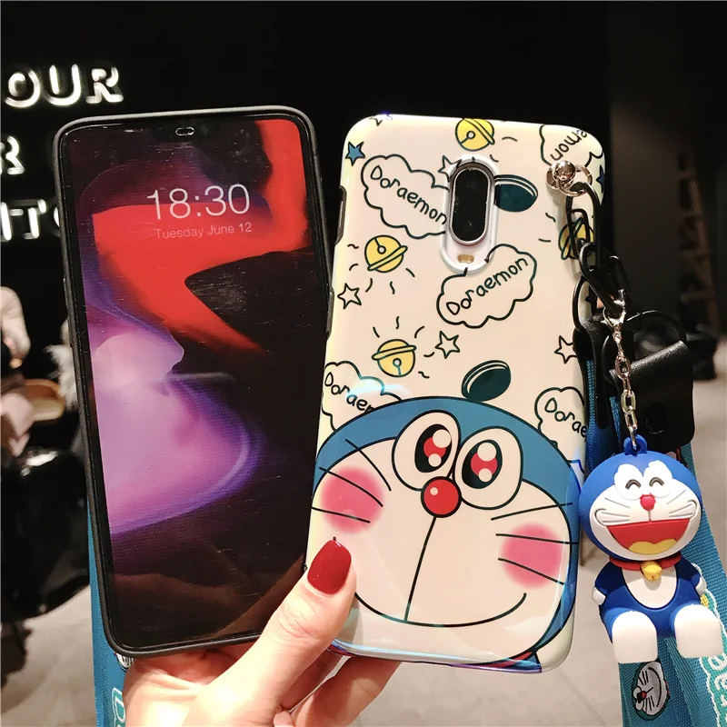 Для Oneplus 6 T Doraemon мультяшный чехол милая мягкая задняя крышка для One plus T/1 + blue ray