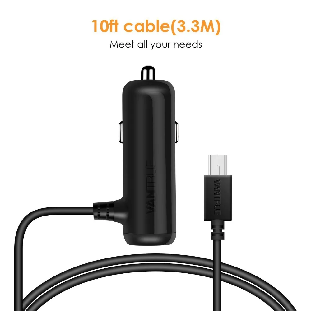Vantrue C2 DC5V 3.6A автомобильное зарядное устройство адаптер 10 футов мини USB
