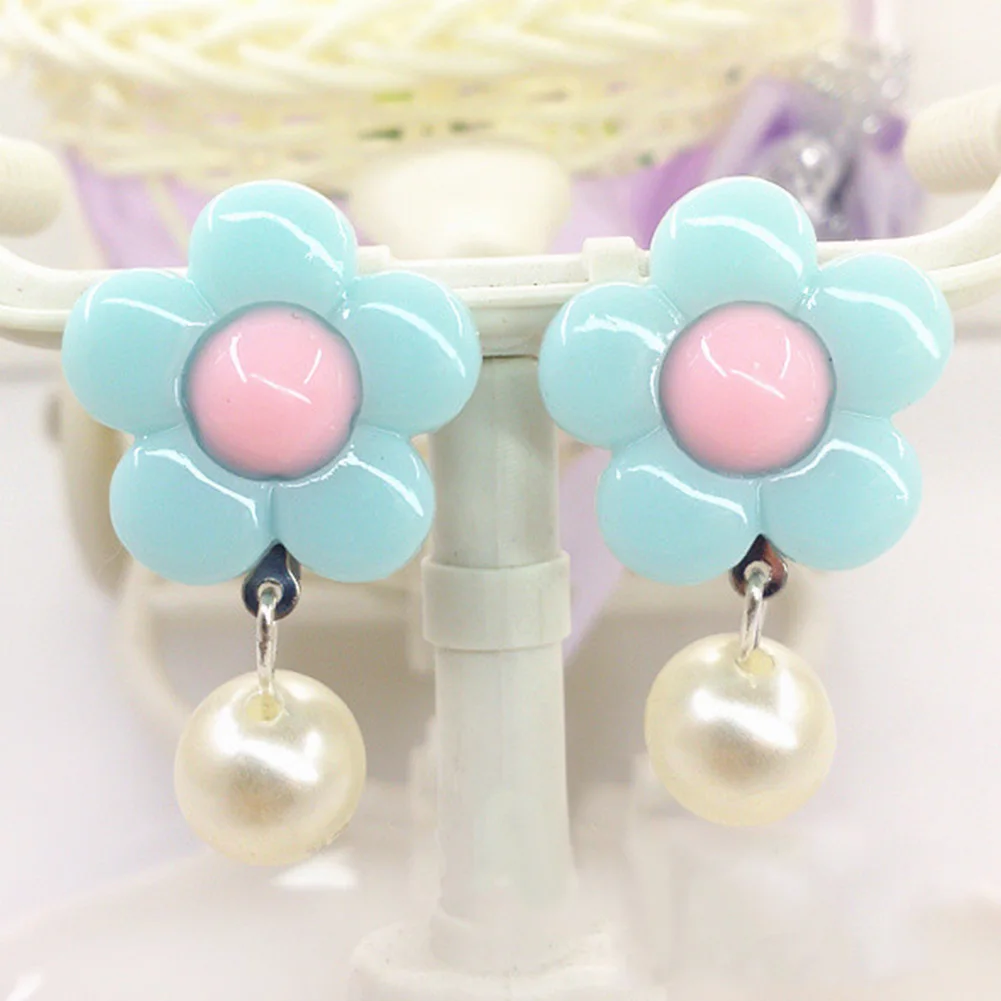 1 пара ушных зажимов в Корейском стиле трендовые Детские Цветочные Мягкие Ушные