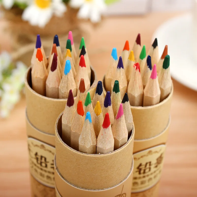 

Small tree 12 colors/box tube full color pencil students cartoon creative pencil lead poison pencil Grease Pencil Erase pencil