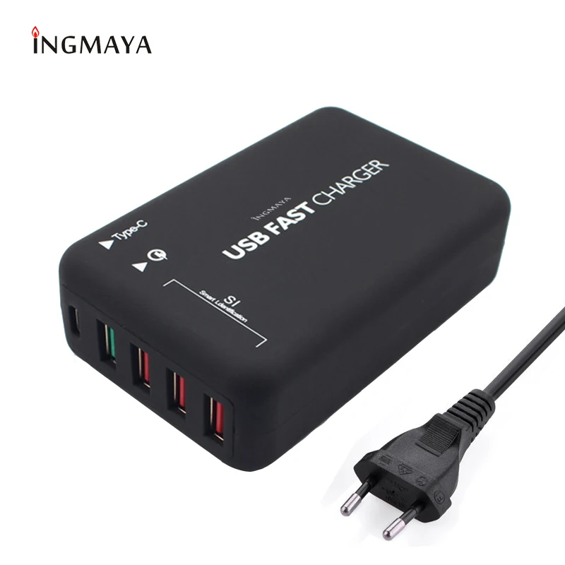 INGMAYA Quick Charge 3,0 USB зарядное устройство 5 портов 6A type C зарядная станция для iPhone iPad samsung huawei Xiaomi LG sony адаптер переменного тока
