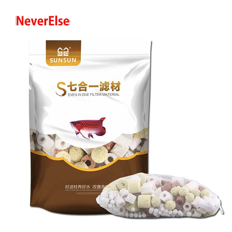 

Aquarium Filter Media Materials Fish Tank Pond Bio Balls Ceramic Biological Filtration Rings with Mesh Bag Cleaning Accessories