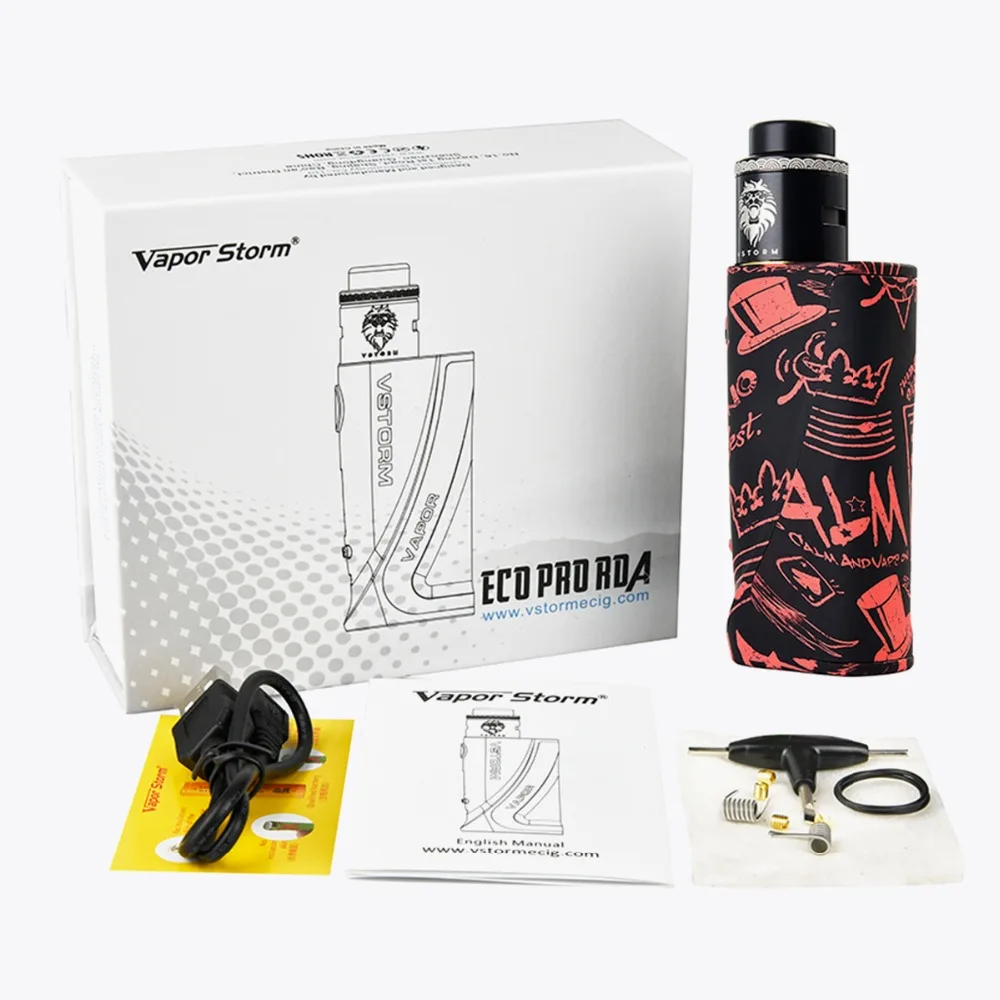 Вейп Vapor Storm ECO Pro Kit TC Box Mod контроль воздушного потока Lion аккумулятор No 18650 для