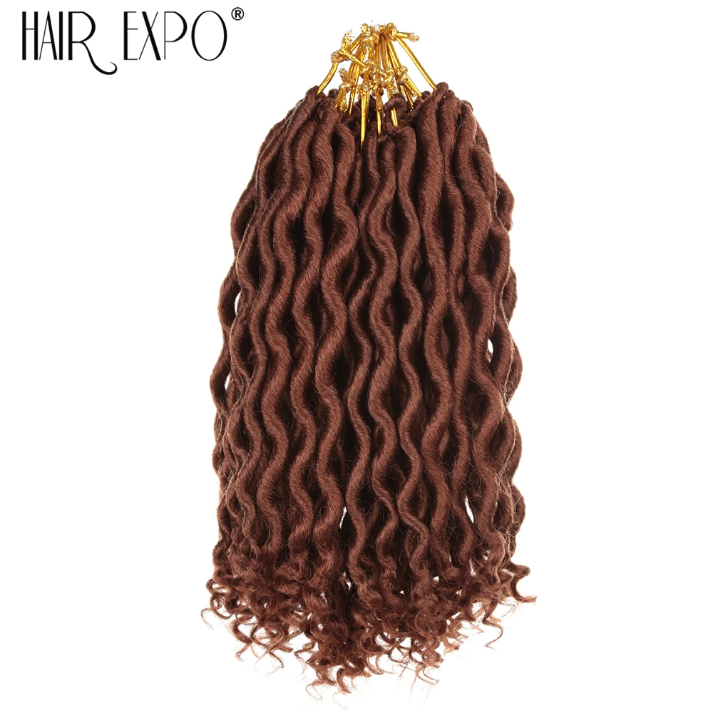 Волосы EXpo City 12 ''богиня Faux locs Curly концы короткие волнистые синтетические волосы для наращивания крючком косы 12 прядей/упаковка черный Afros