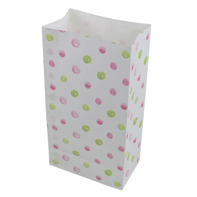 Rose green dot Zilue 50 шт./лот, крафт-бумажный пакет, разноцветный, без ручки, Подарочная посылка, для походов в лагерь, вечерние, бумажный пакет, упаковка для еды, 23 см X 12 см X 7,5 см - Цвет: Rose green dot