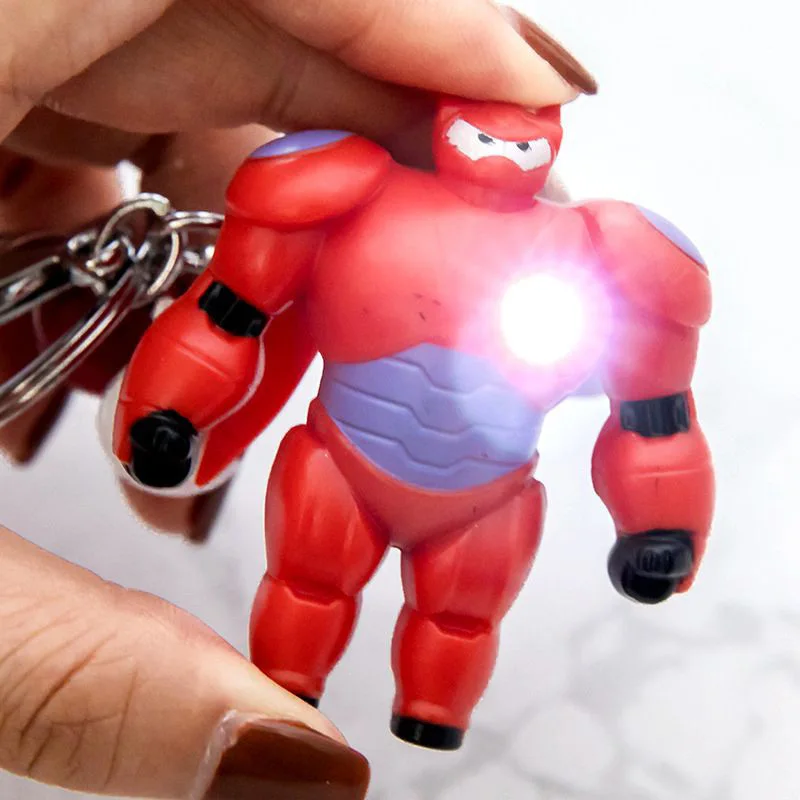 Новинка модная цепочка для ключей Big Hero Baymax светодиодный фонарик фигурки героев