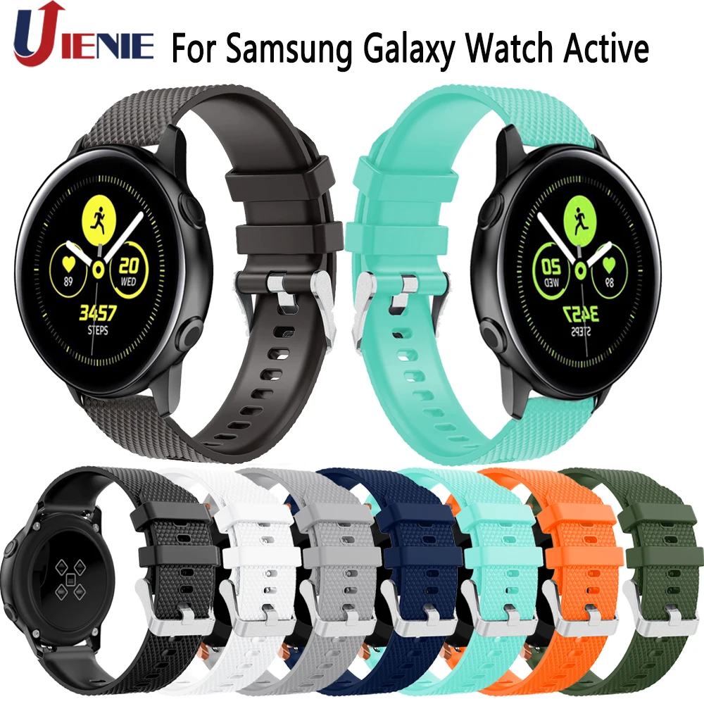 20 мм ремешок для часов Samsung Galaxy Watch Active 2/42 силиконовый браслет сменный Браслет
