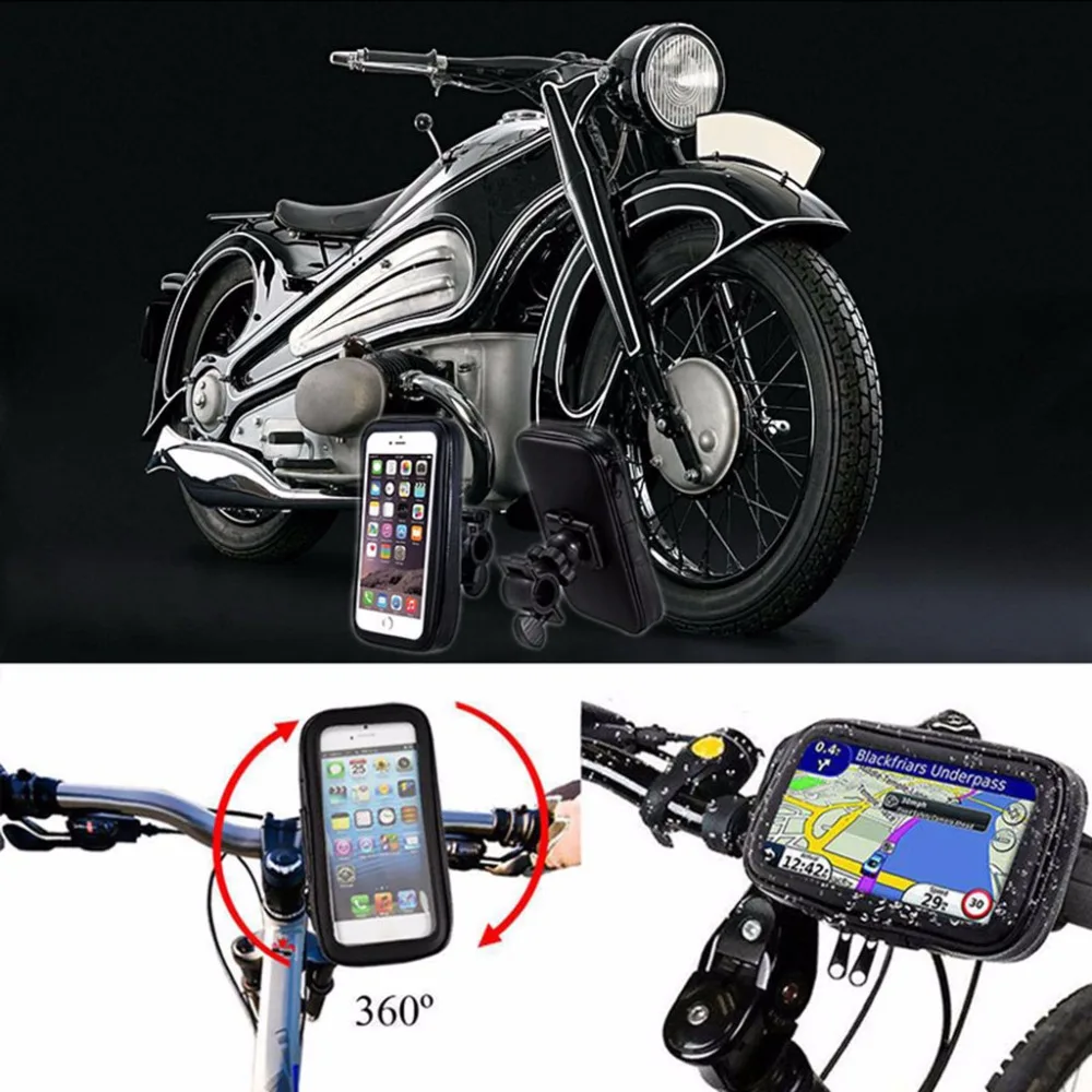

Motorcycle Phone Holder Mount Phone Stand Support for iPhoneX 7 5S 6 Plus GPS Bike Holder with Waterproof Bag soporte movil moto