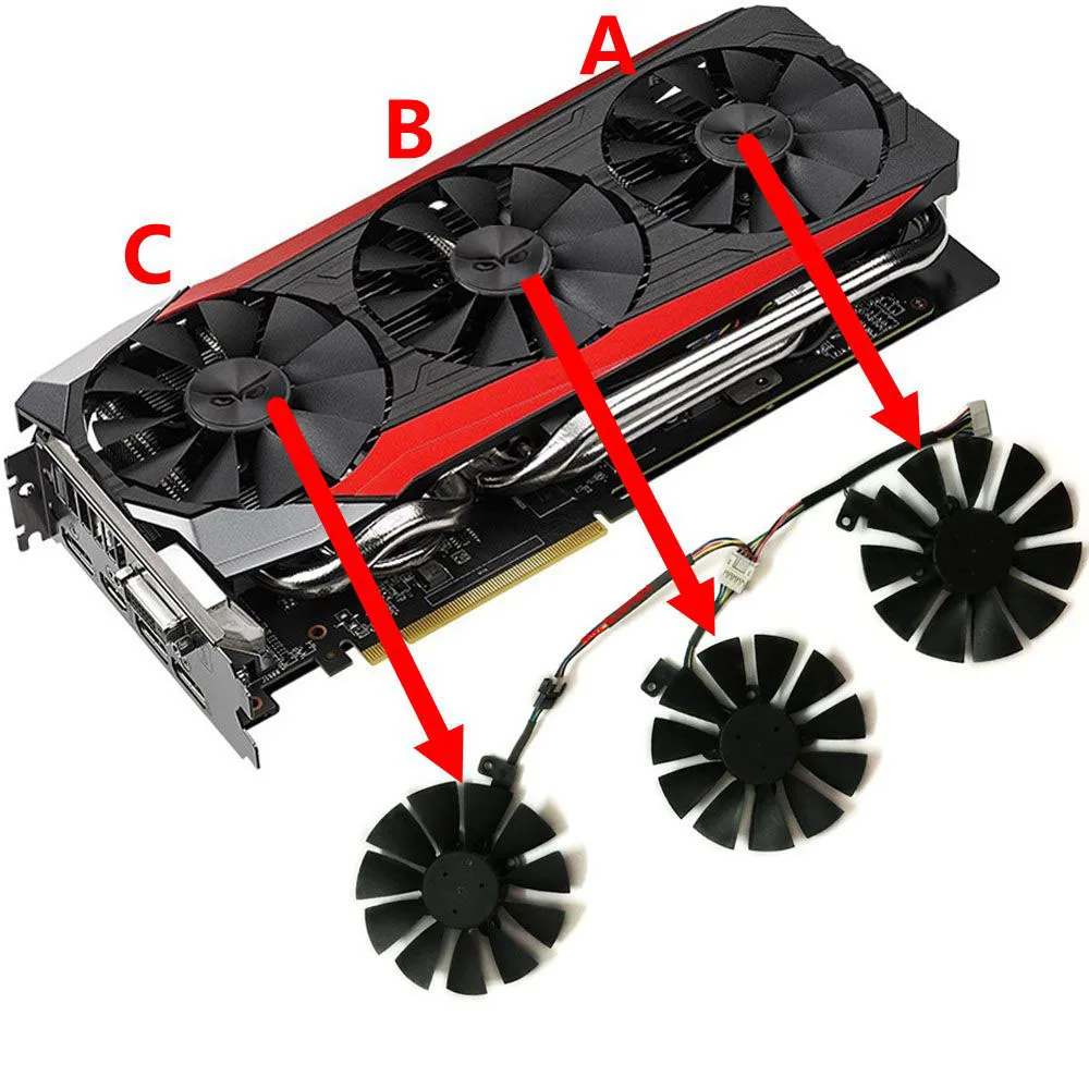 PLD09210S12HH gtx1080 gtx980ti gtx1070 GPU VGA графика кулер вентилятор для ASUS STRIX GTX 1070 1080 980Ti 1060
