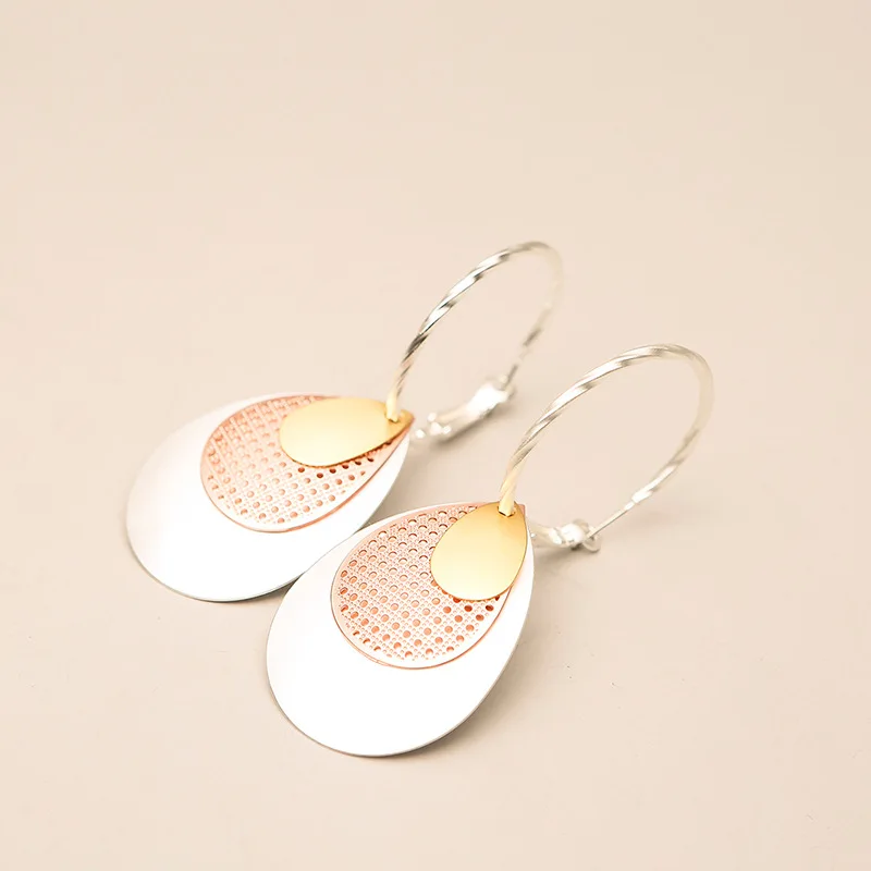 E144.Women earrings.Contrast metallic round earring female temperament long of individual character ear drop | Украшения и