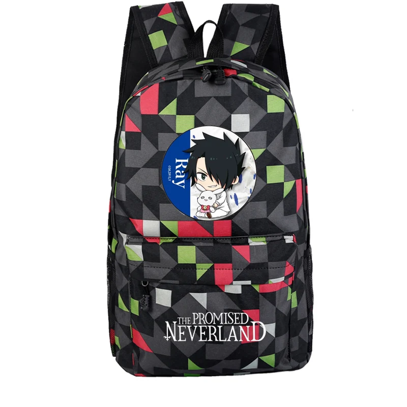 

The Promised Neverland Ray Canvas School Bags for teenage girls Women Cute Back Pack Pink Travel Backpack Anime Laptop Bagpack