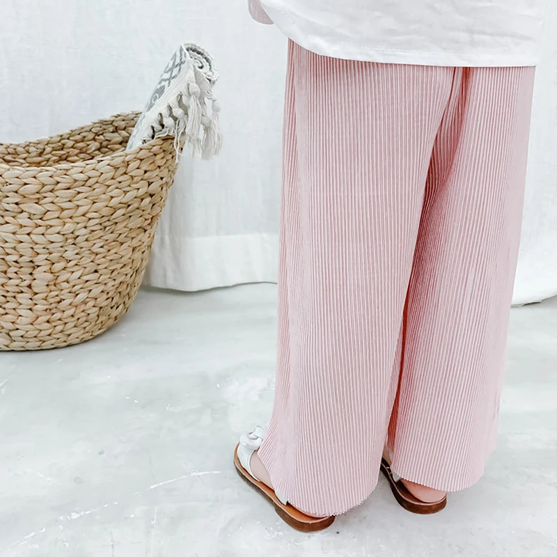 Детские Широкие штаны для маленьких девочек комплекты одежды детские брюки