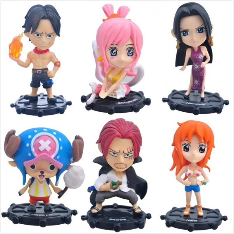 

6pcs/set Hot sale Cute Mini One Piece Figure Luffy Ace Nami PVC Action Figures brinquedos Collection Figures toys Gifts WX258