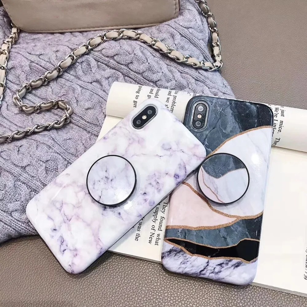 Японский и корейский мраморный простой силиконовый чехол для телефона iPhone 6 S plus 7