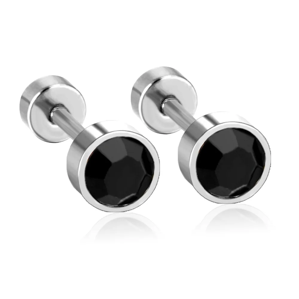 ASONSTEEL серебро Цвет серьги с кубическим цирконием серьги-пуссеты малый