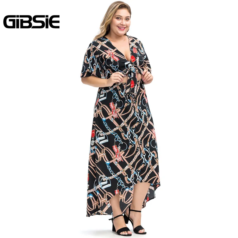 Женское пляжное платье GIBSIE повседневное Пляжное Платье макси с v образным