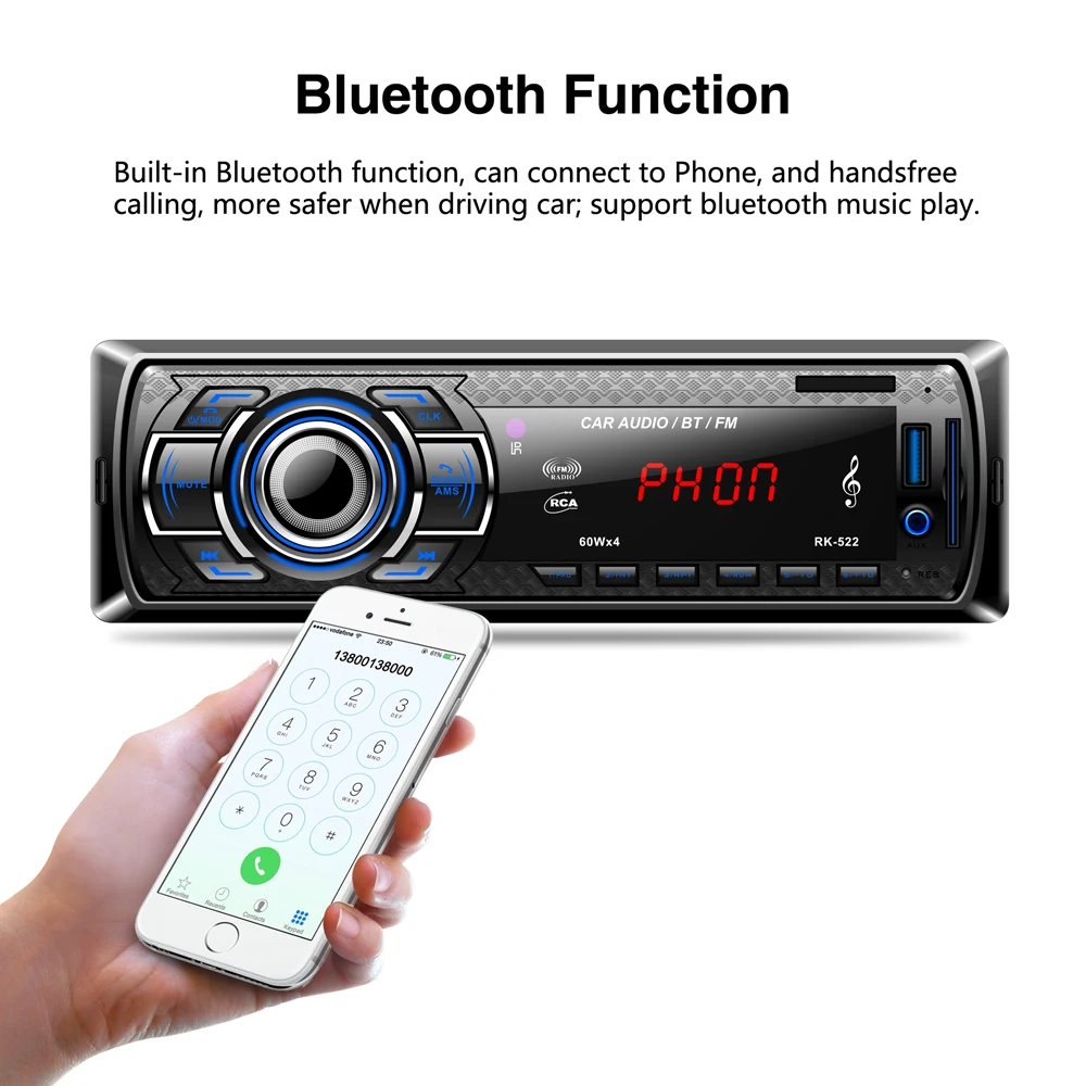 Автомагнитола 12 В со светодиодный ным экраном Bluetooth MP3-плеер автомобильное стерео