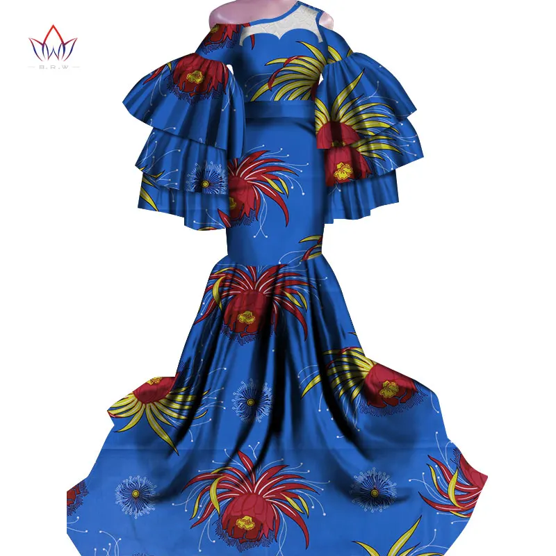Платье Горячая Vestidos Дашики женское платье хлопок Принт традиционная африканская одежда рыбий хвост и земля одежда для женщин WY4336