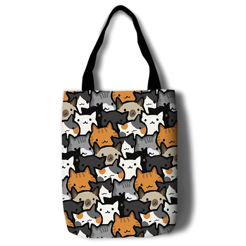 Новый Неко Atsume для женщин холст японского Стиль с рисунком милого кота пляжная