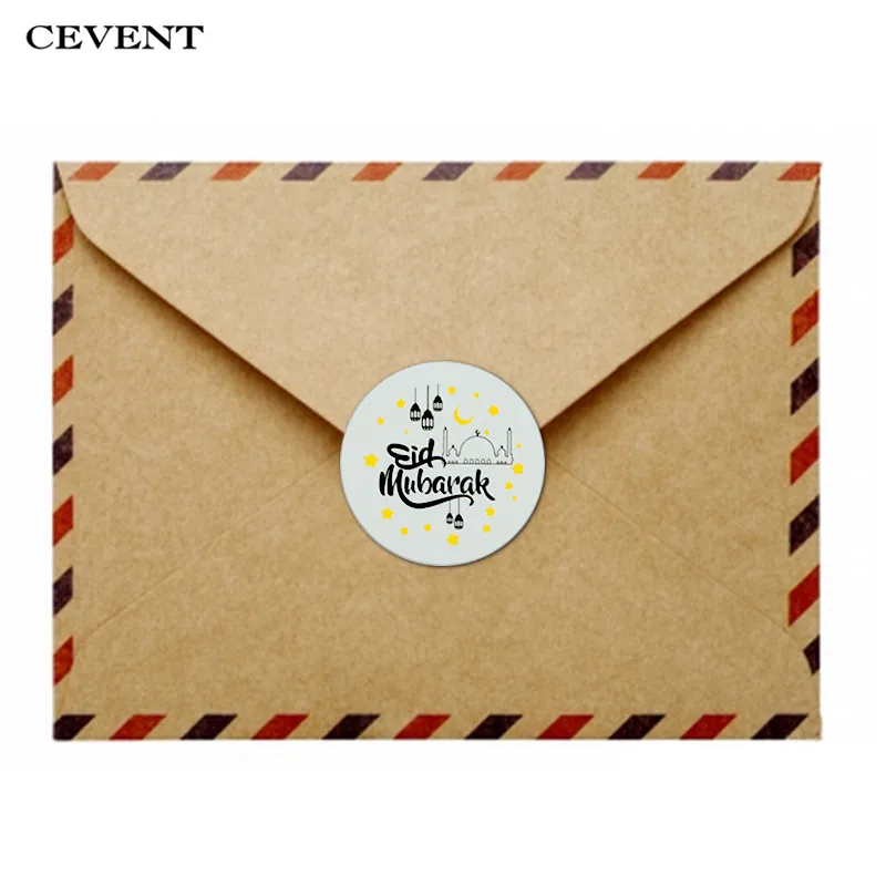 CEVENT 60 шт Eid Мубарак наклейки бумажные для вечеринки декоративная лента