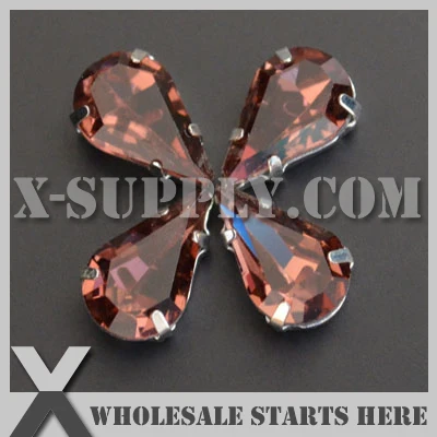 Предварительно установленные Кристаллы Стразы груша/слеза капли 8x13 мм Lt.