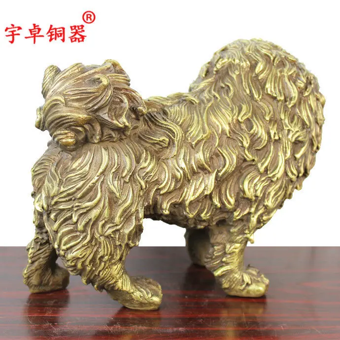 10 ''Китай медная Собака Тибетский мастиф бронзовая статуя | Дом и сад