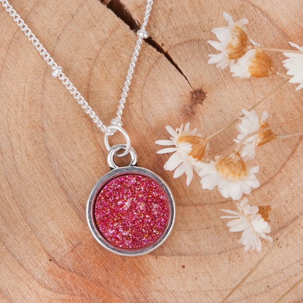 DoreenBeads Лето Ручной Работы Druzy Drusy Смола Кабошон Круглый Ожерелье Новая Мода Богемия Женщины Ювелирные Изделия бижутерия