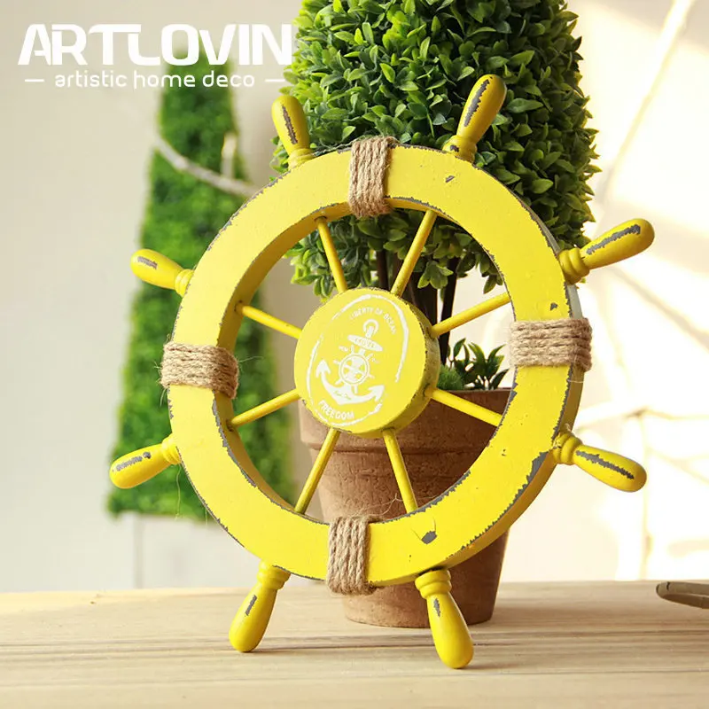 Средиземноморский Морской Настенная Наклейка с деревьями лодка руль ремесло