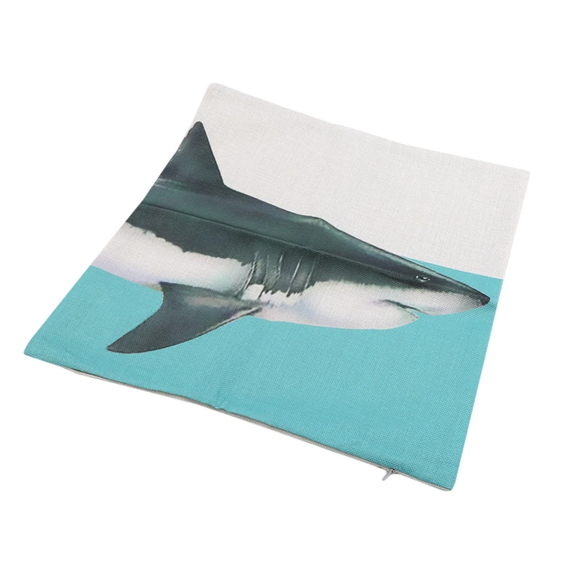 shark head Дикая наволочка для подушки с изображением животного хлопок из льна для стула сиденье и талия квадратная Акула слон динозавр узорная Подушка Чехол домашний текстиль - Цвет: shark head