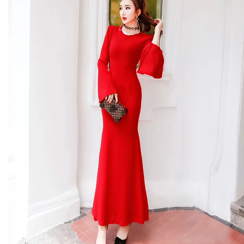 Новинка 2017 осенне зимнее женское платье темпераментное сексуальное тонкое в