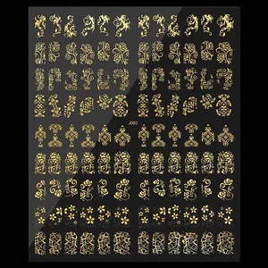 1 лист 108 шт дизайнерские наклейки для ногтей 3D цветок клей горячего тиснения украшения для ногтей 4 цвета наклейки для маникюра своими руками NL107