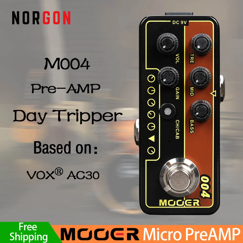M004 Mooer предусилитель электрогитары педаль эффектов задержка реверберации аксессуары с высоким коэффициентом усиления бас микро Ампер симулятор Двойные каналы - Цвет: M004