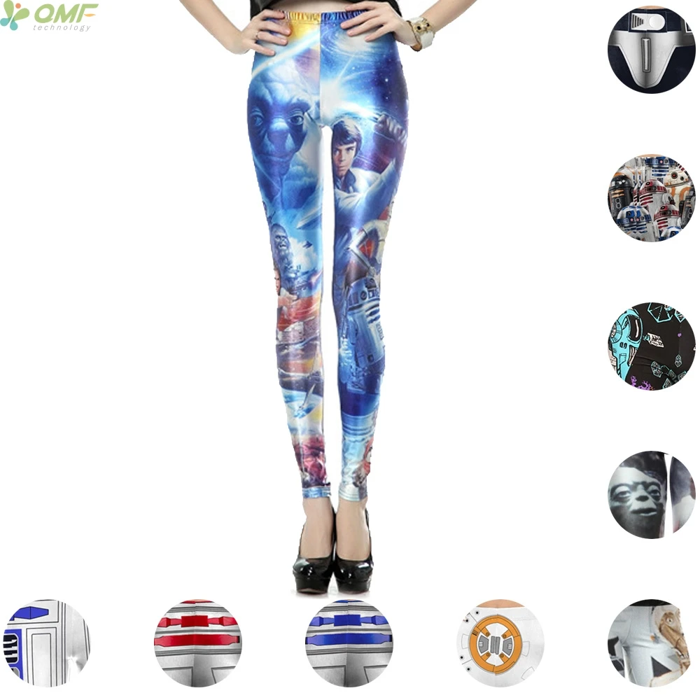 Принт из фильма Звездные войны Косплэй Повседневное брюк R2D2 робот панк Для